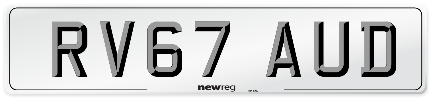 RV67 AUD Number Plate from New Reg
